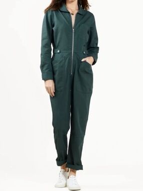 OUTERKNOWN Depot Long Sleeve Flight Suit Jumpsuit Green Night - XS
